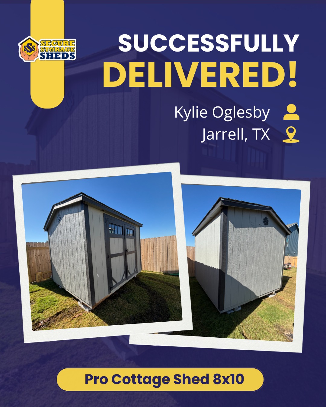 Delivered HOA Shed